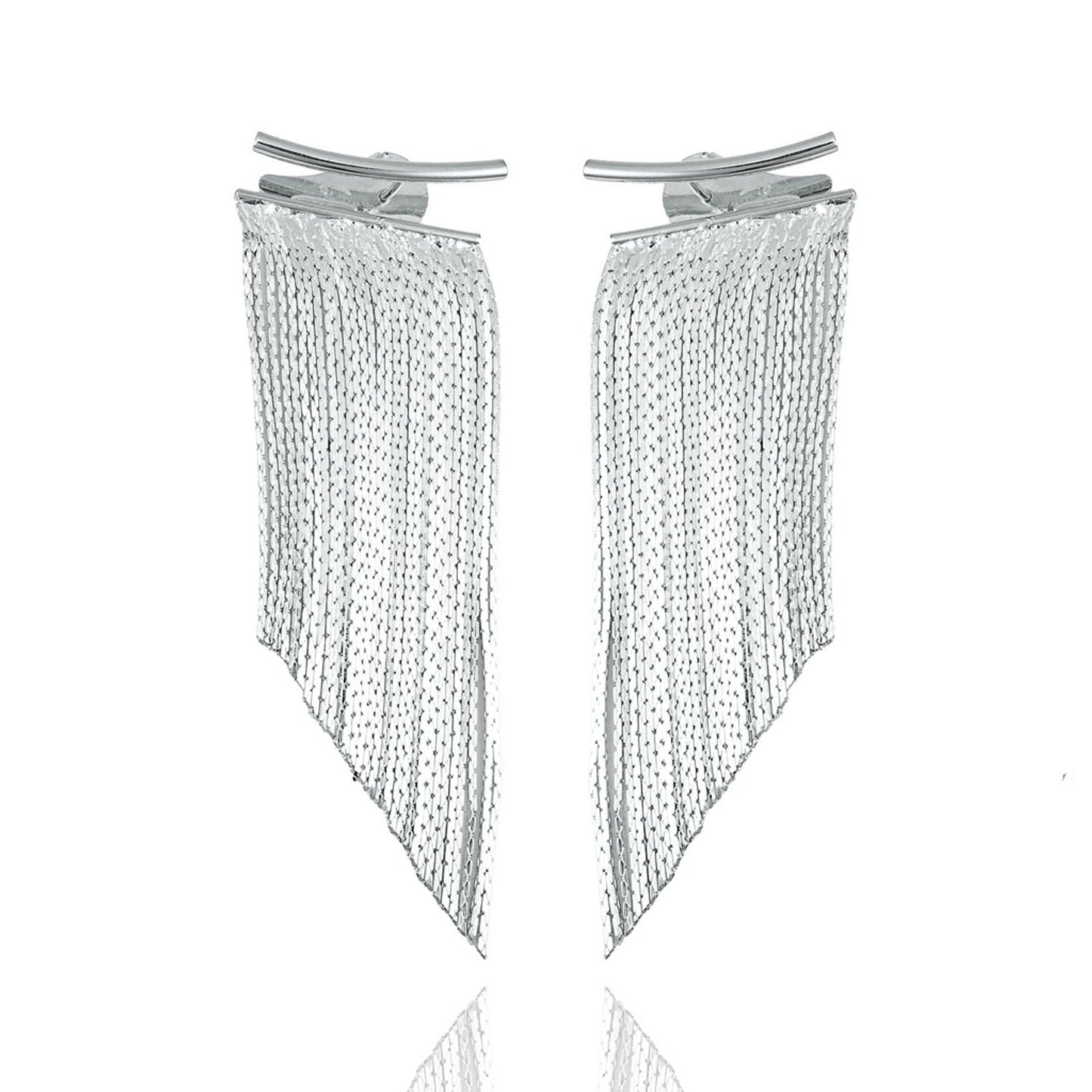 Long Tassel Fringe Chandelier Earrings Stud Earrings (K278)