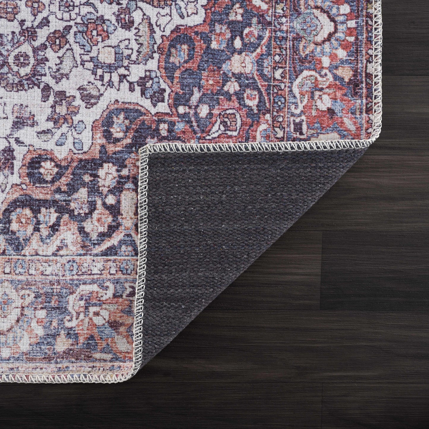 Red Cael Medallion Washable Carpet - Clearance