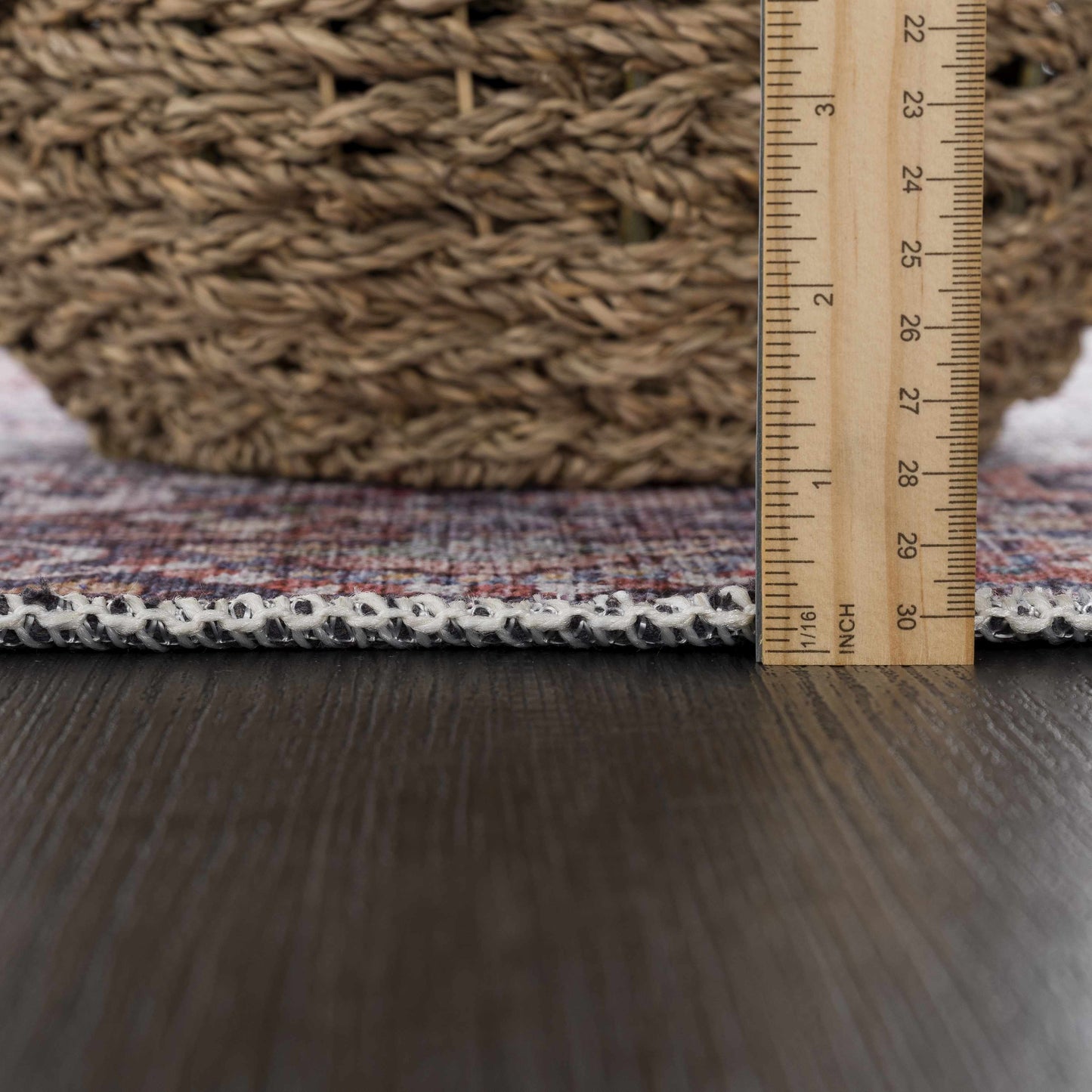 Red Cael Medallion Washable Carpet - Clearance