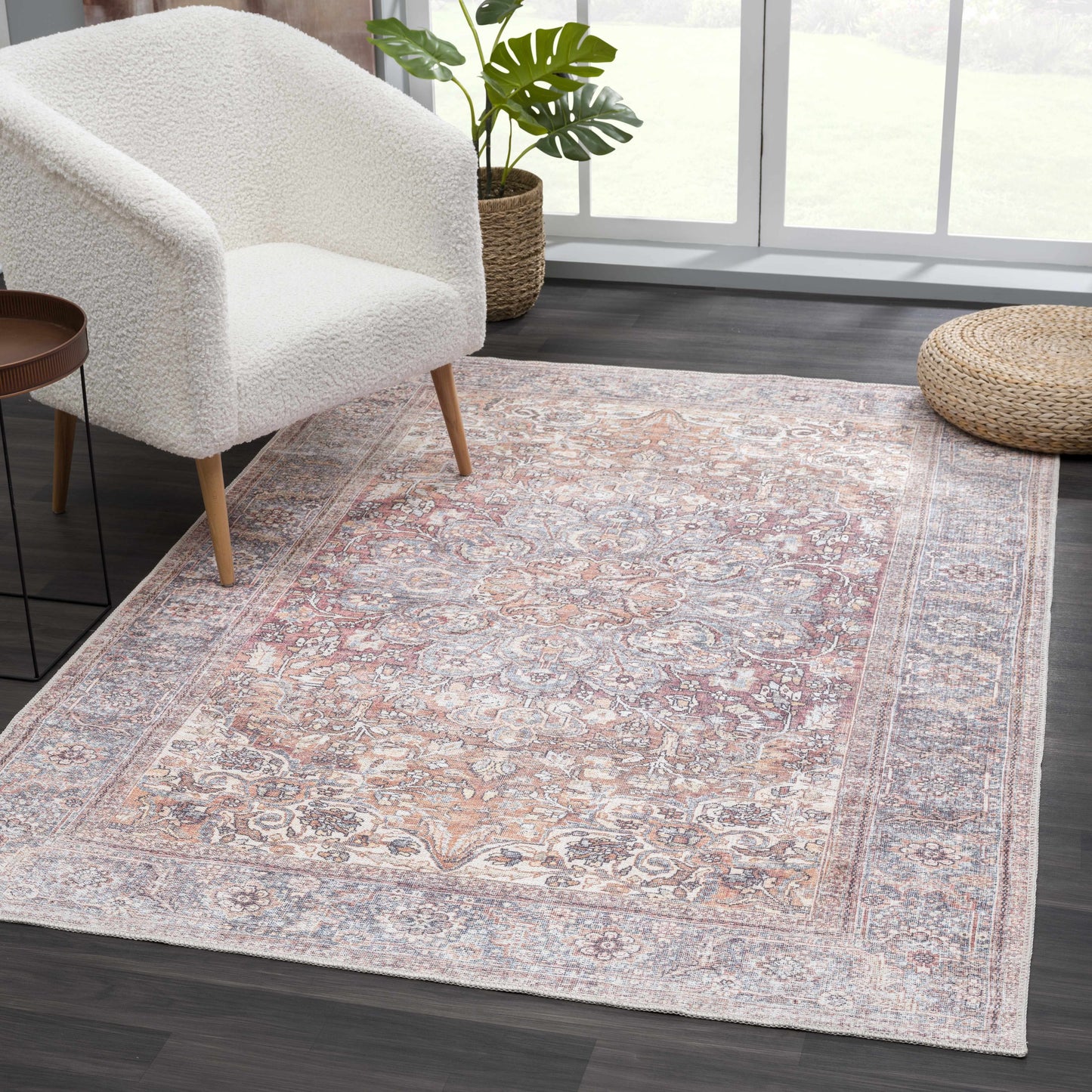 Gardnertown Rust Washable Performance Rug - Clearance