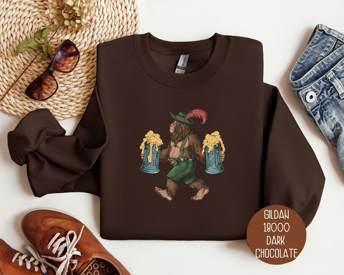 Funny Bigfoot Oktoberfest Sweatshirt