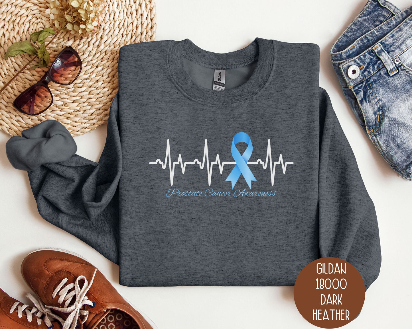 Prostate Cancer Blue Ribbon Awareness Sweatshirt