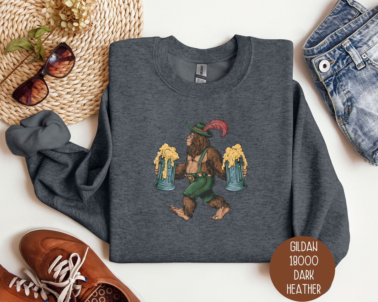 Funny Bigfoot Oktoberfest Sweatshirt