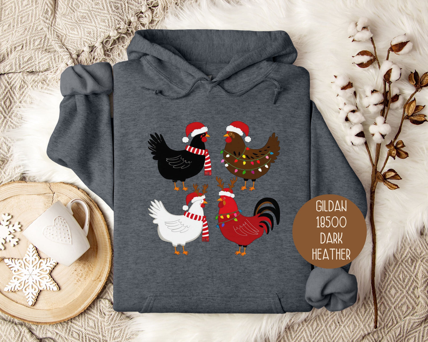 Cute Chickens Christmas Hoodie