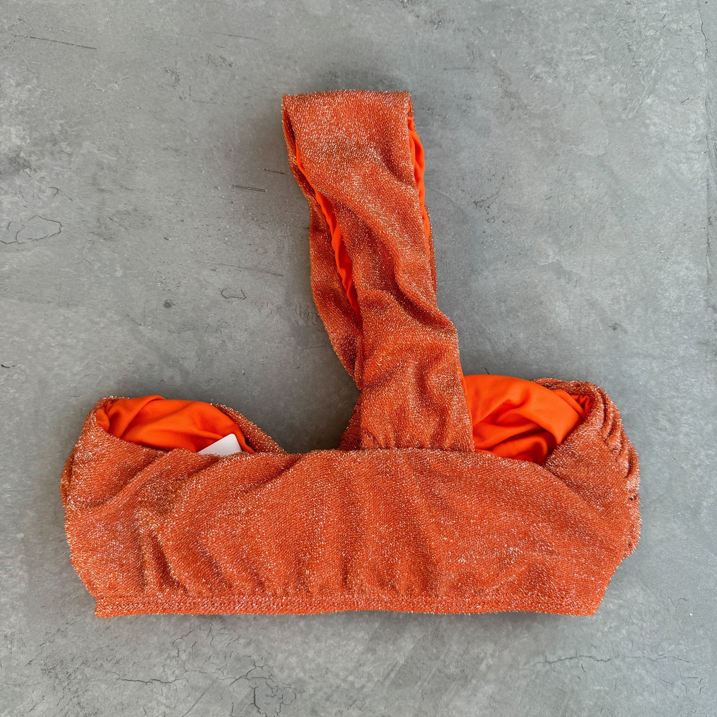 Orange Sparkle Greek Bikini Top