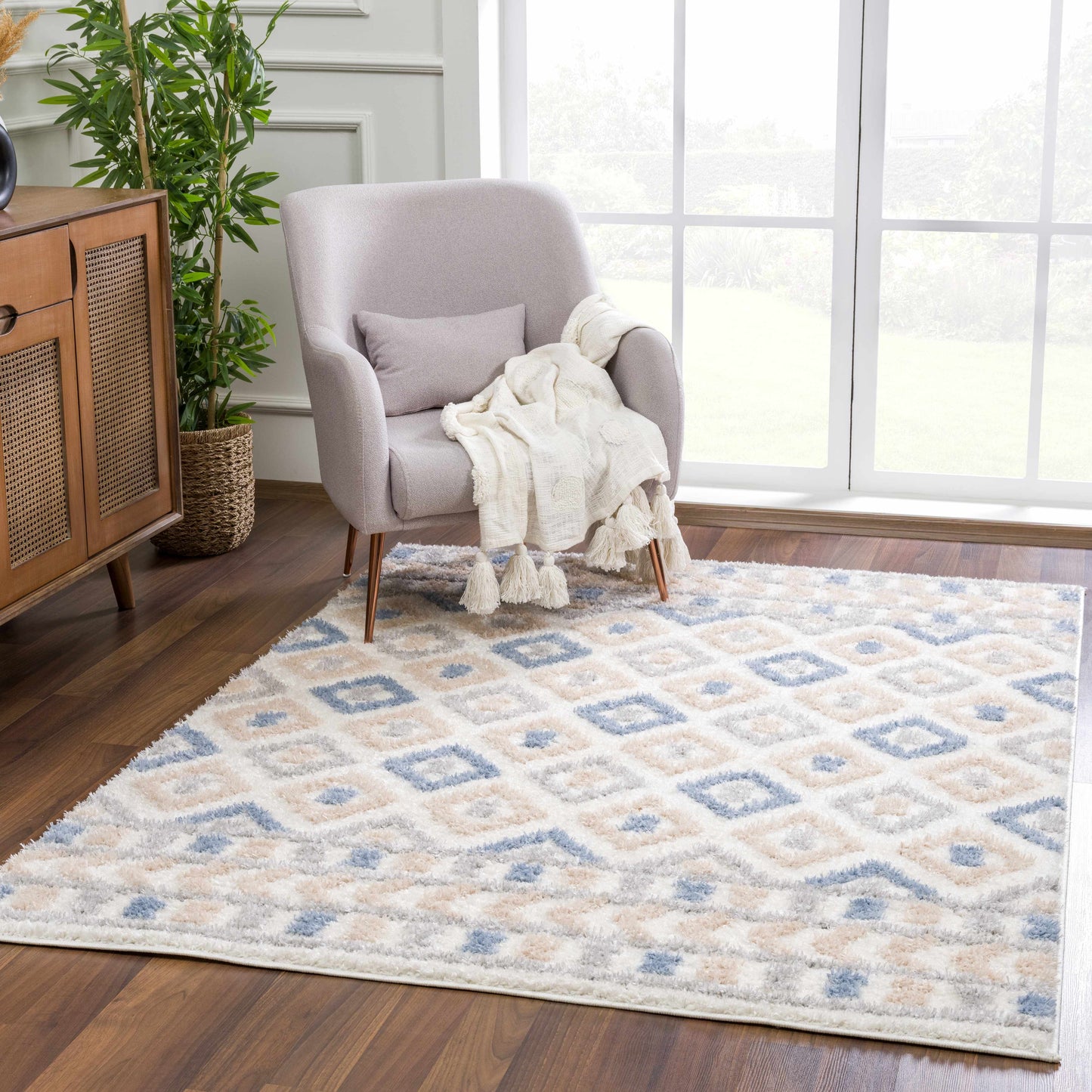Eivin Pink & Blue Area Rug