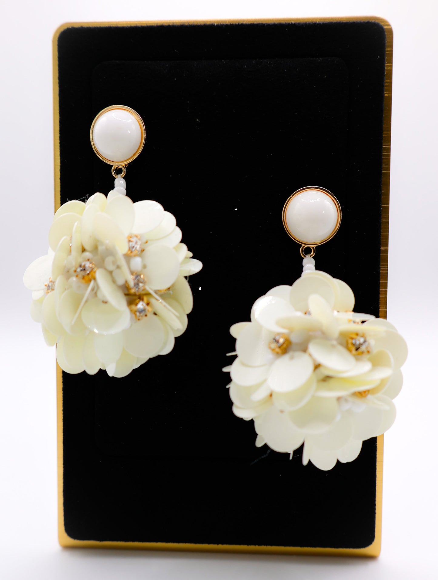 Margaux Ball Earrings – Luxury Crystal Beaded Statement Earrings