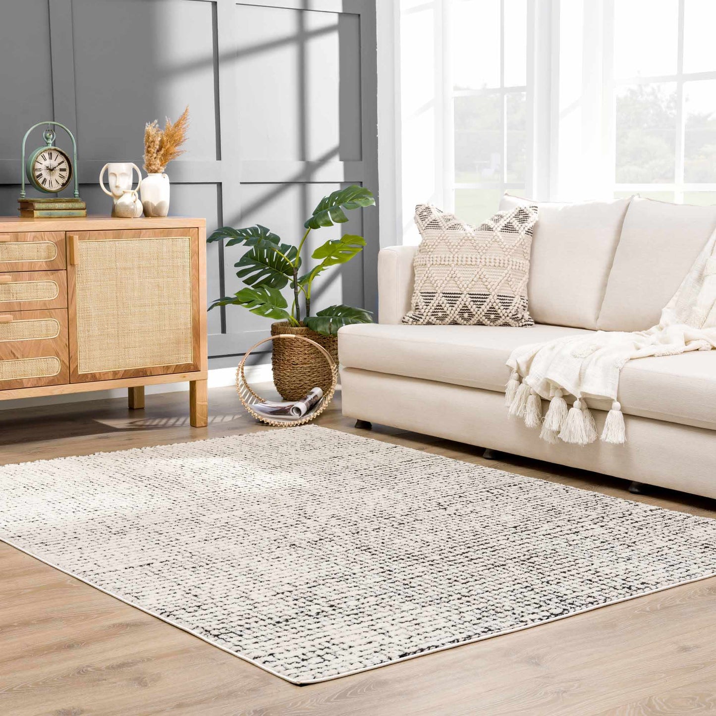 Keita Cream & Black Area Rug