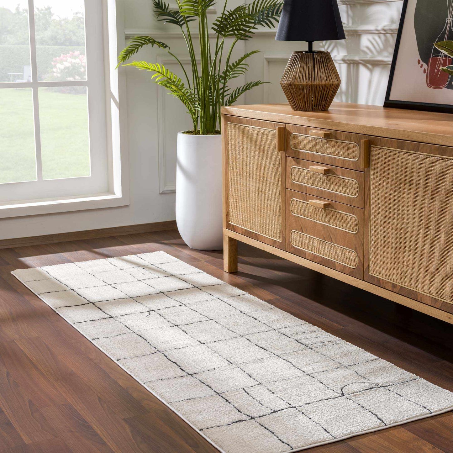 Keanu Black & White Area Rug - Clearance
