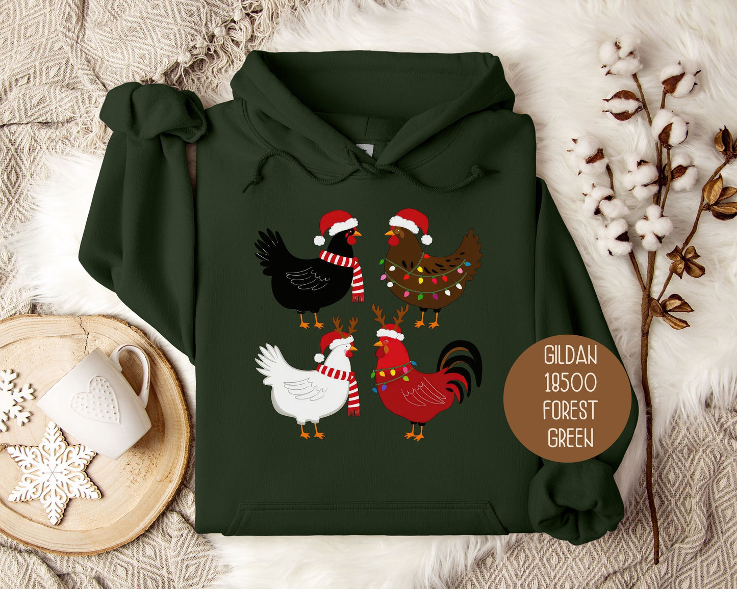 Cute Chickens Christmas Hoodie
