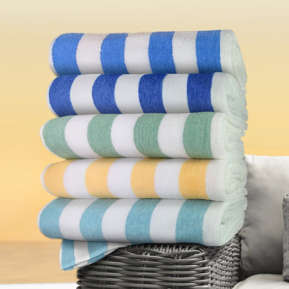GPL Collection Cabana Stripes Pool/Beach Towels 2 PK