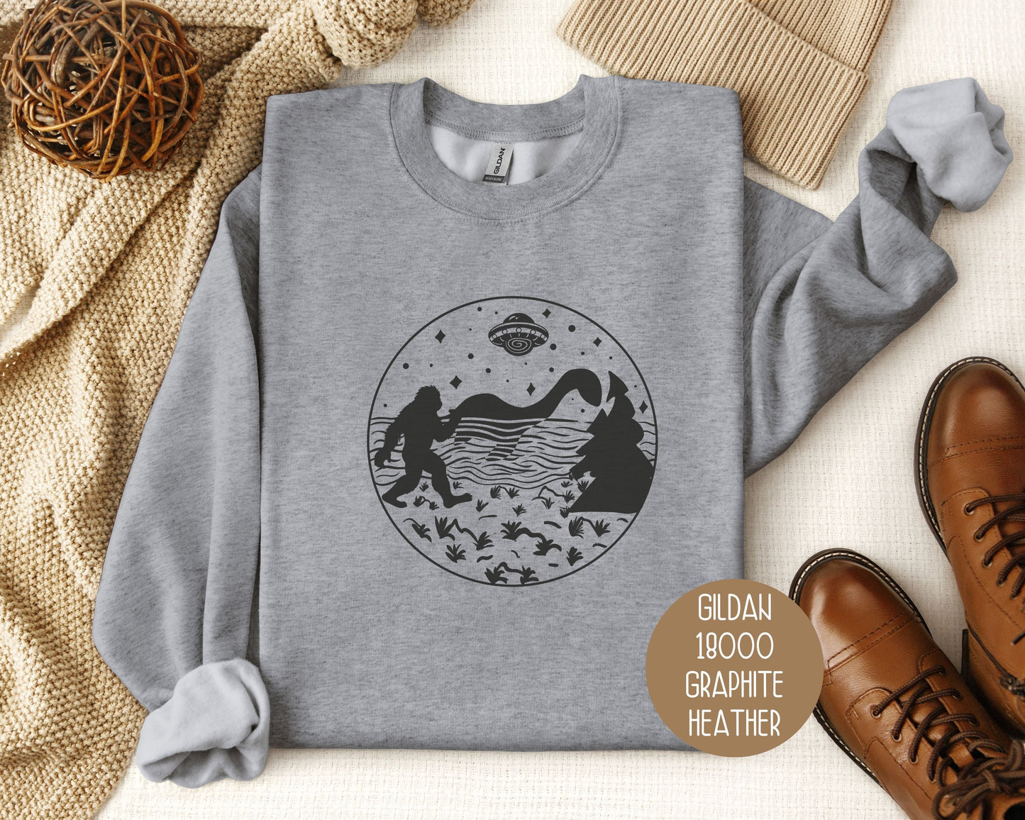 Bigfoot Loch Ness Monster UFO Sweatshirt