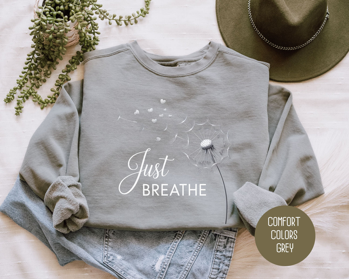 Just Breathe Comfort Colors Sweatshirt
