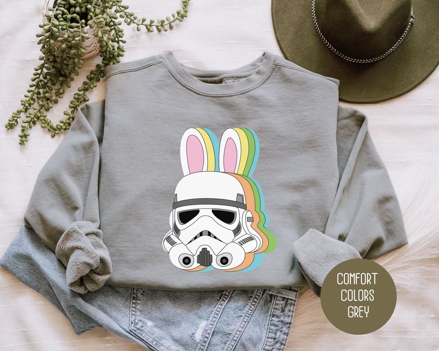 Storm Trooper Easter Bunny Comfort Colors Sweatshirt