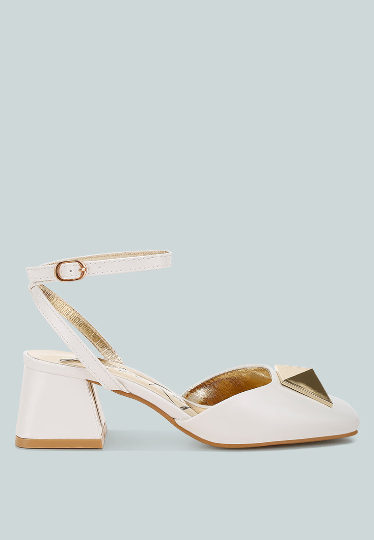 Griselda Brooch Detail Ankle Strap Sandals