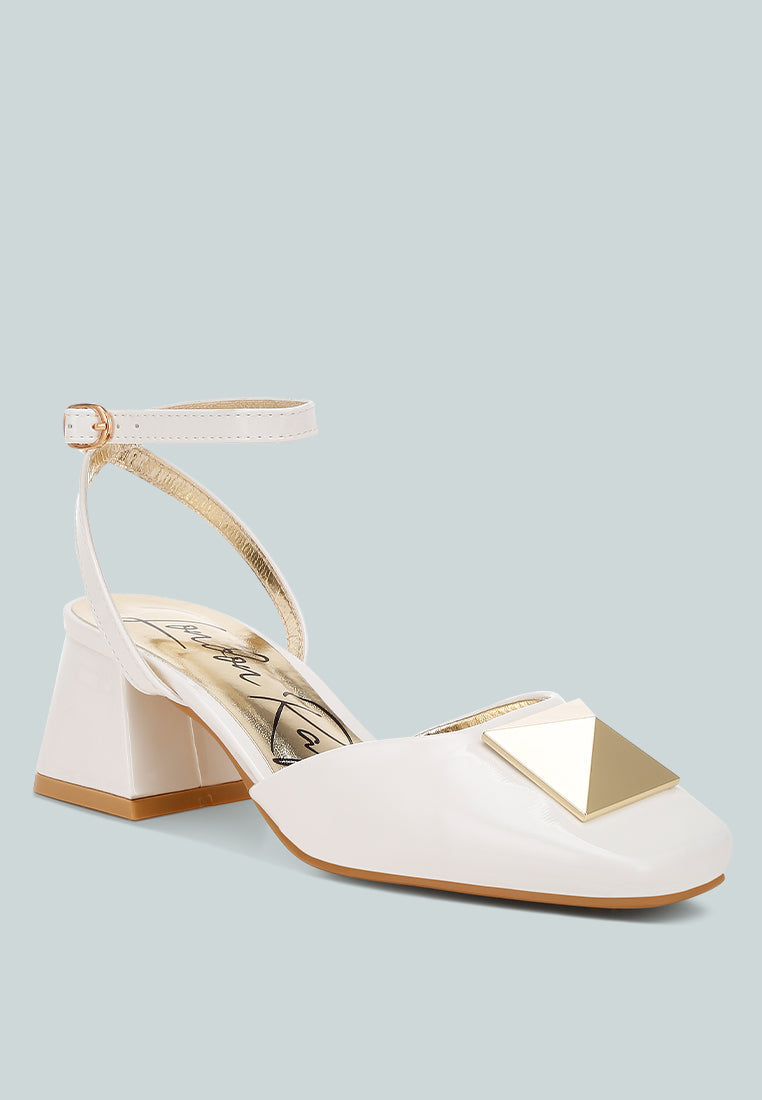 Griselda Brooch Detail Ankle Strap Sandals