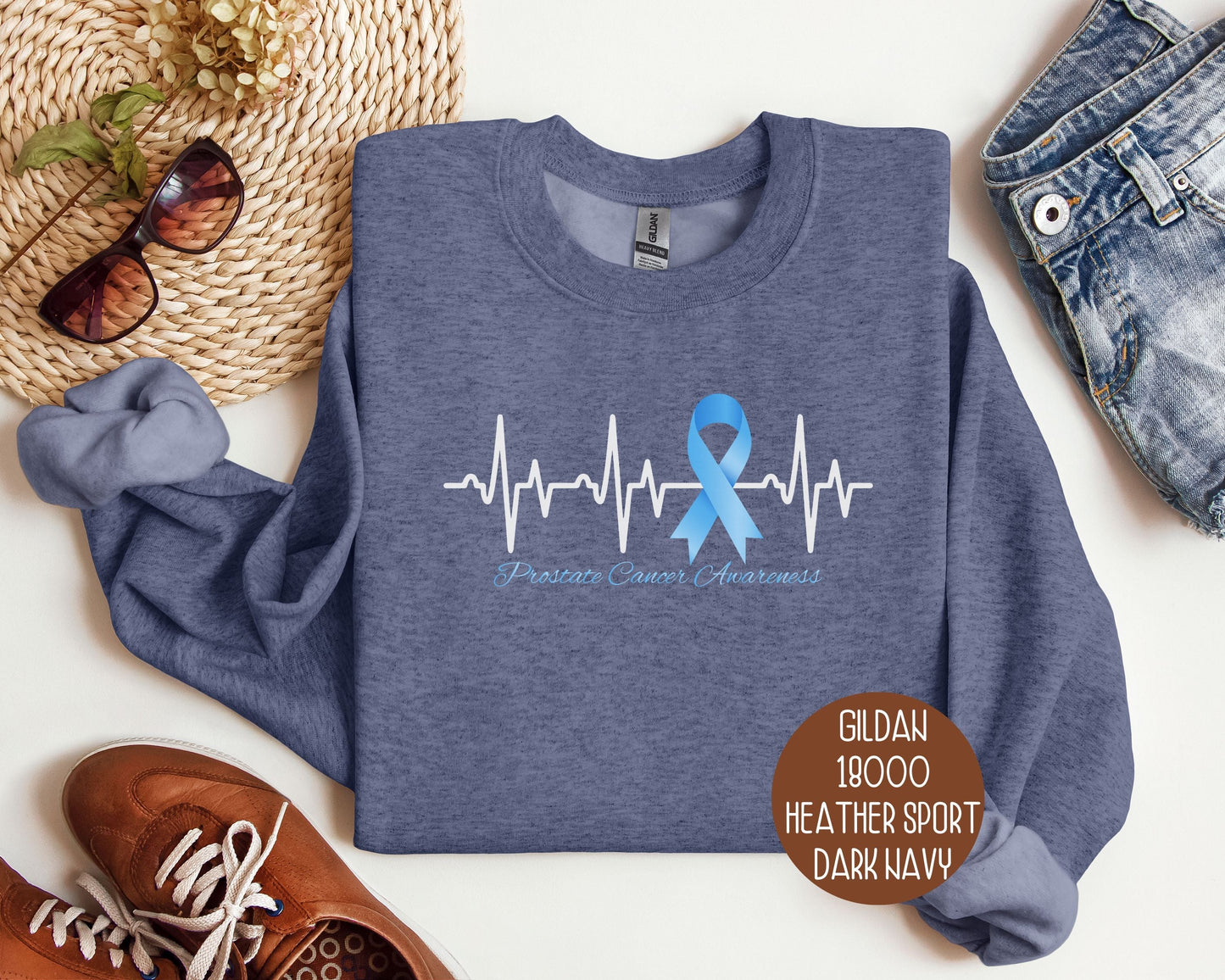 Prostate Cancer Blue Ribbon Awareness Sweatshirt