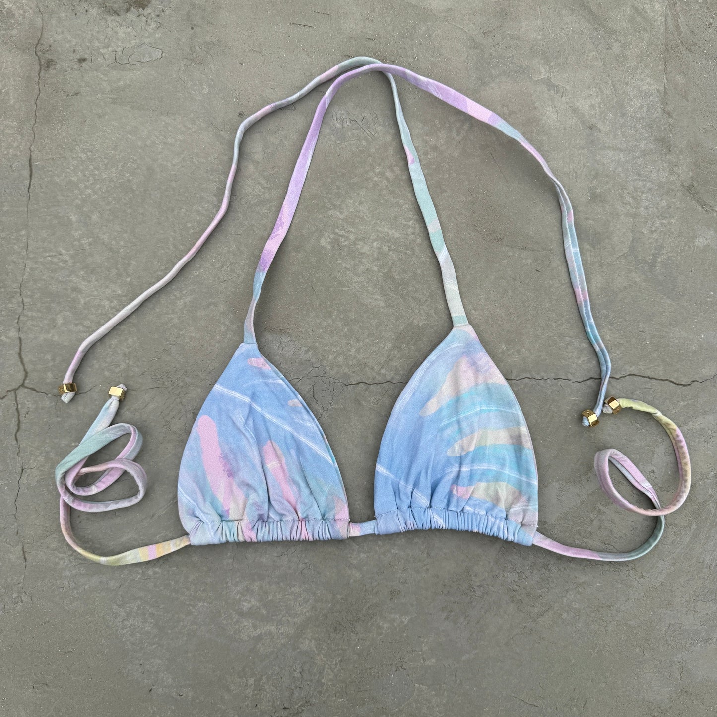 Rainbow Blossom Triangle Bikini Top