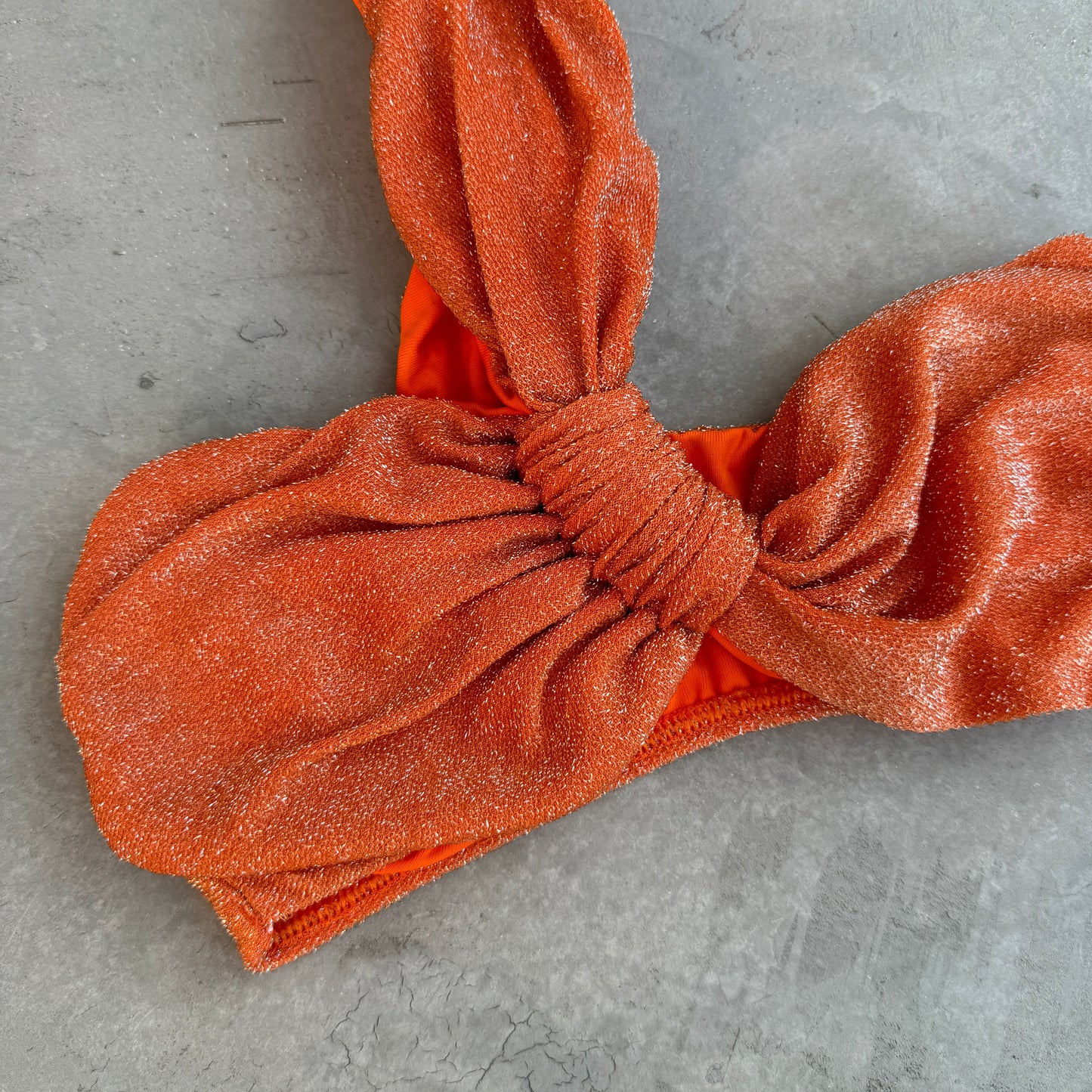 Orange Sparkle Greek Bikini Top