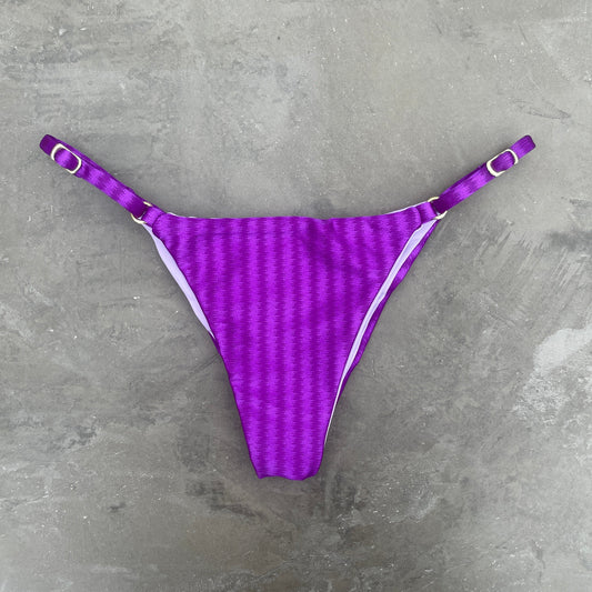 Purple Striped Tanga Bikini Bottom