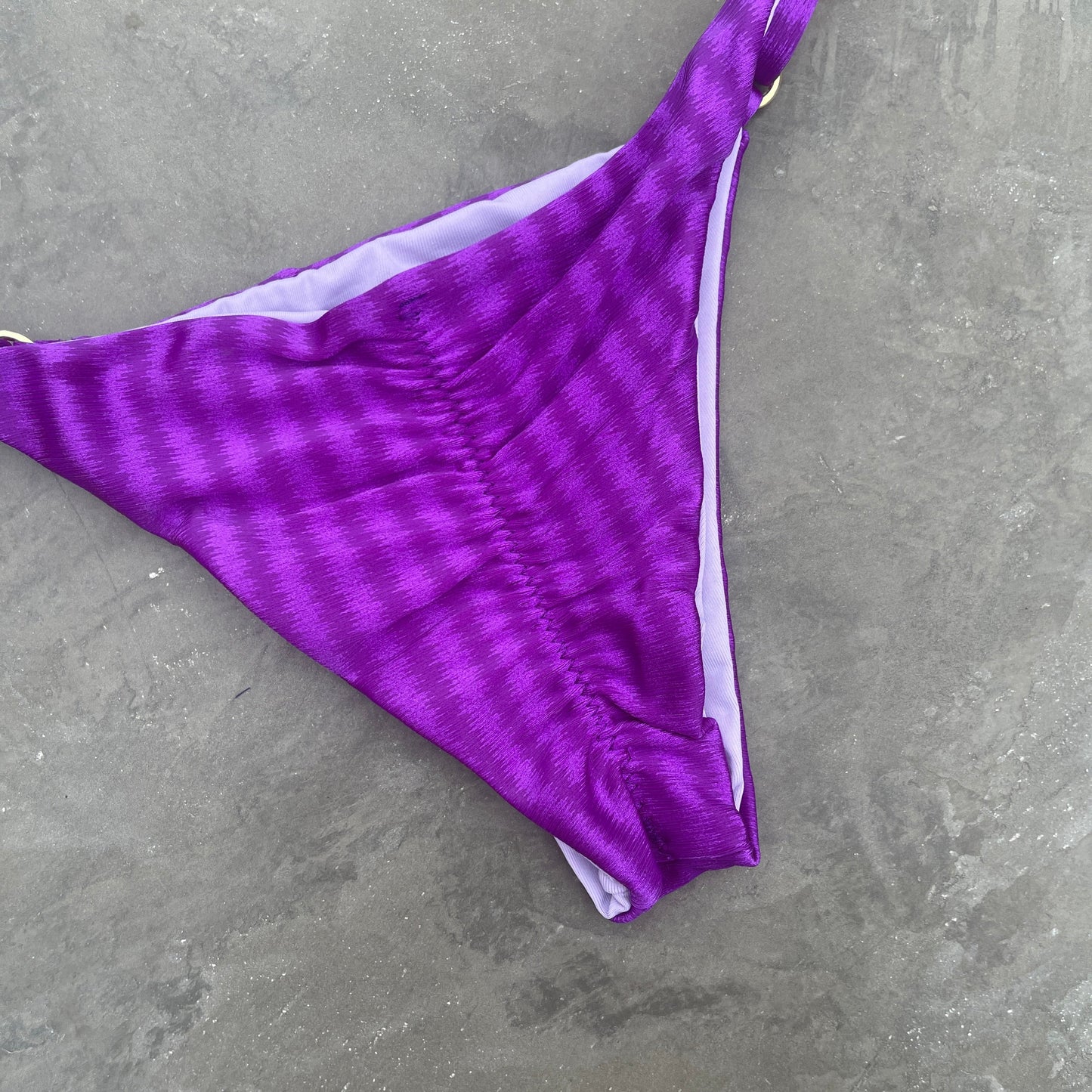 Purple Striped Tanga Bikini Bottom