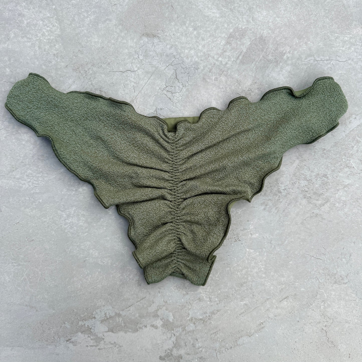 Seashore Textured Fern Green Lili Ripple Bikini Bottom
