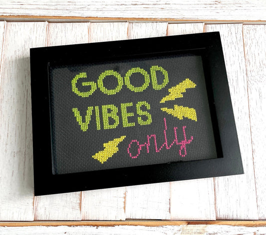Good Vibes Only Counted Cross Stitch DIY KIT