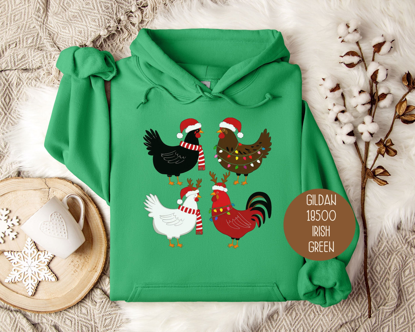 Cute Chickens Christmas Hoodie