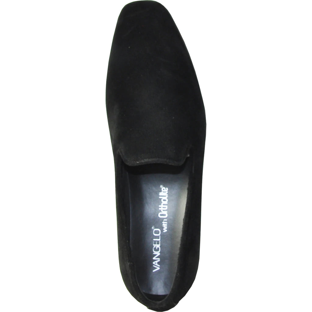 "Chelsea" Black Suede Tuxedo Shoes