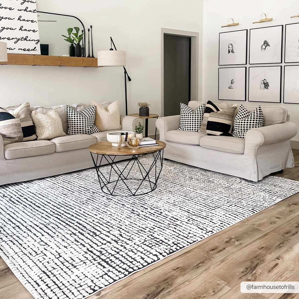 Keita Cream & Black Area Rug