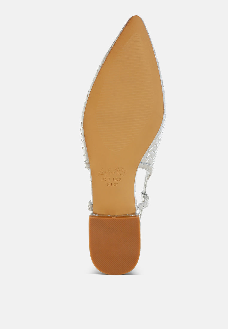 Kurina Metallic Woven Slingback Sandals