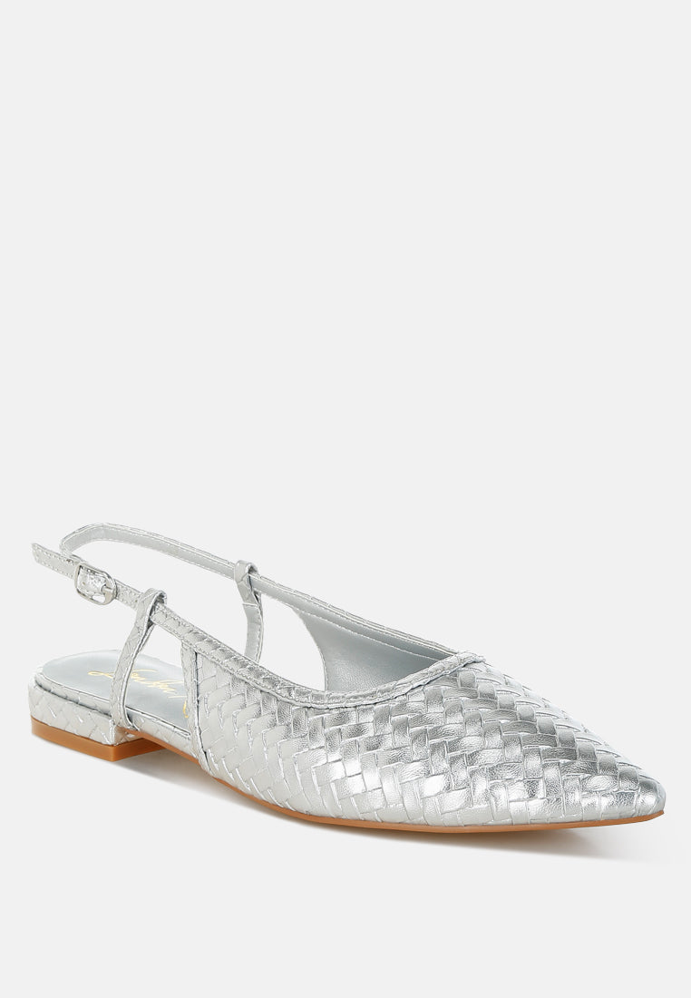 Kurina Metallic Woven Slingback Sandals