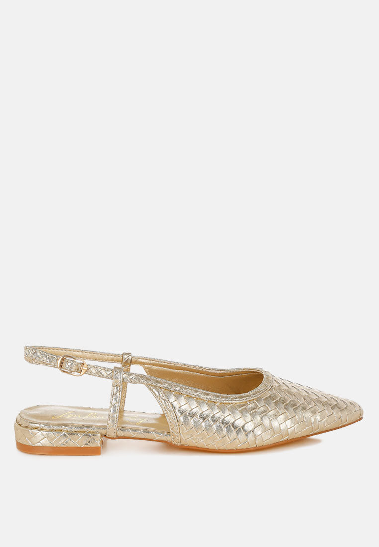 Kurina Metallic Woven Slingback Sandals