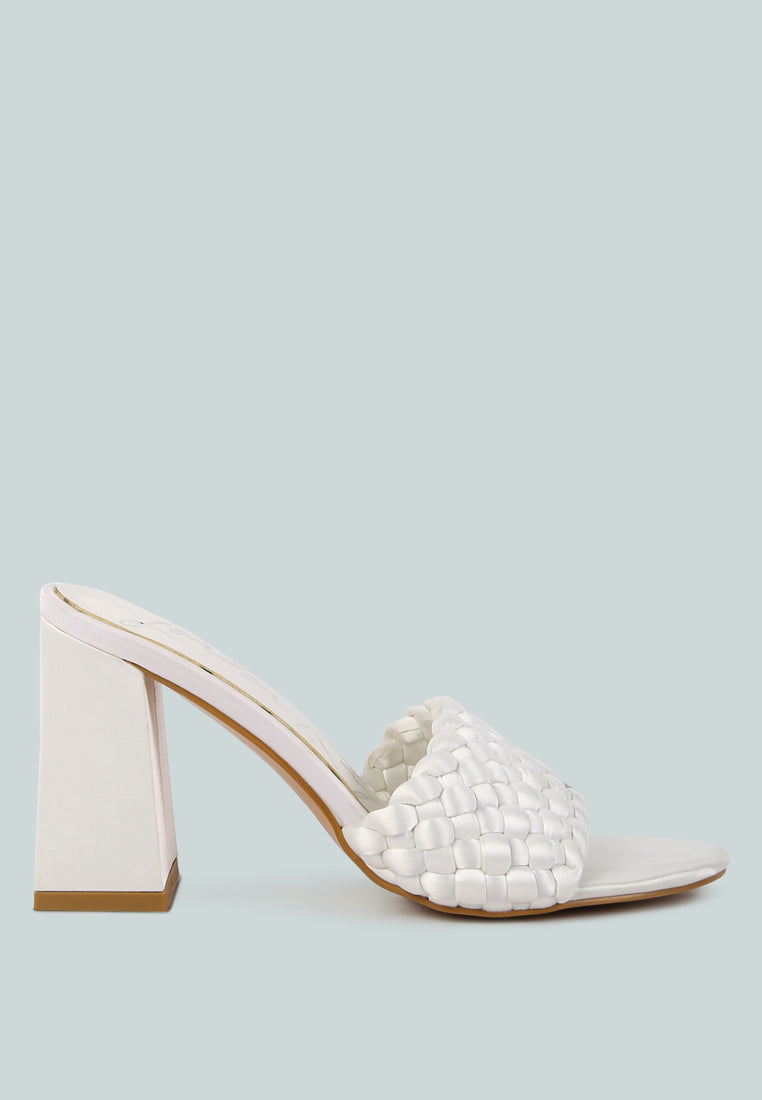 Lust Look Braided Satin Block Sandals