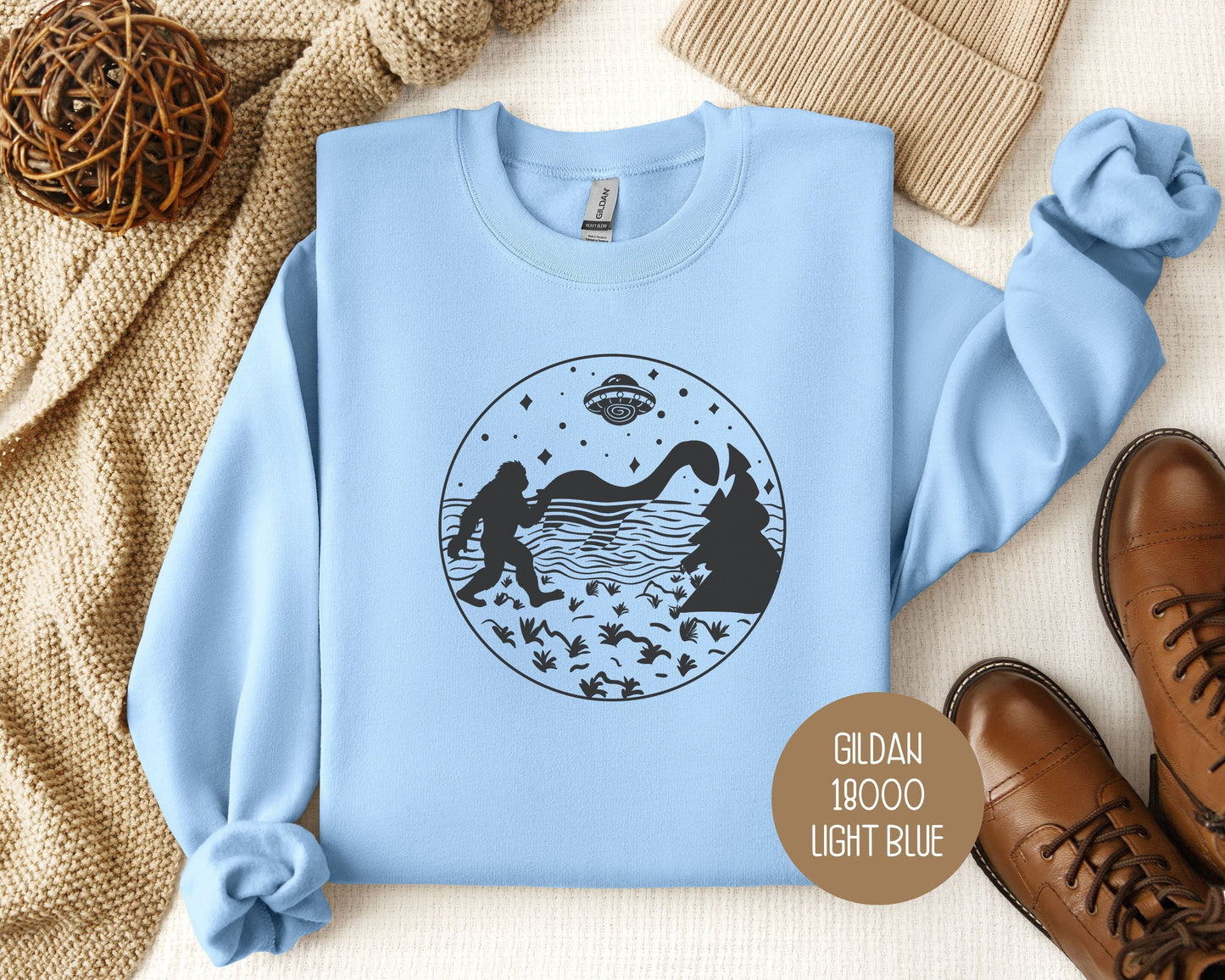 Bigfoot Loch Ness Monster UFO Sweatshirt