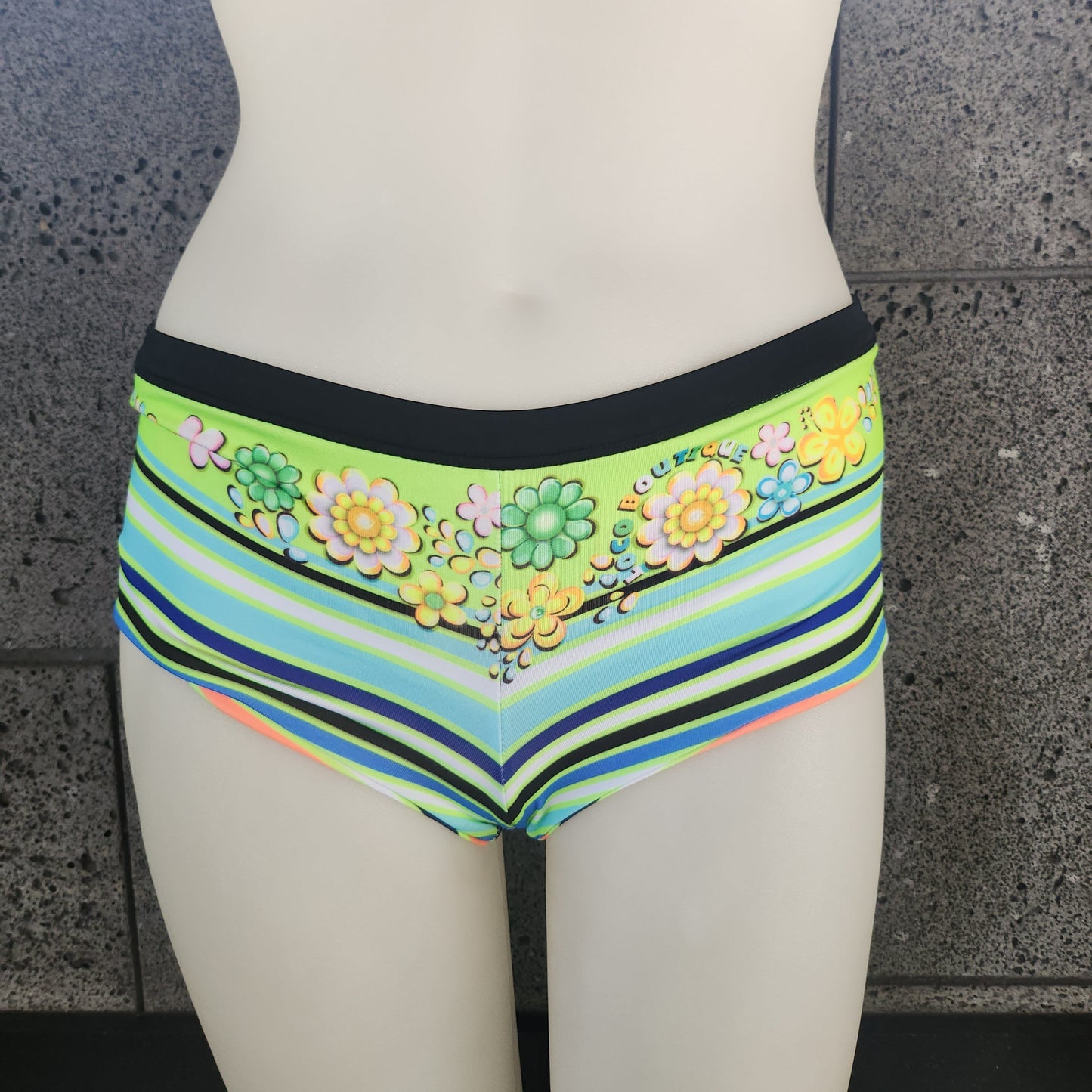 Flower & Stripe Reversible Boy Shorts