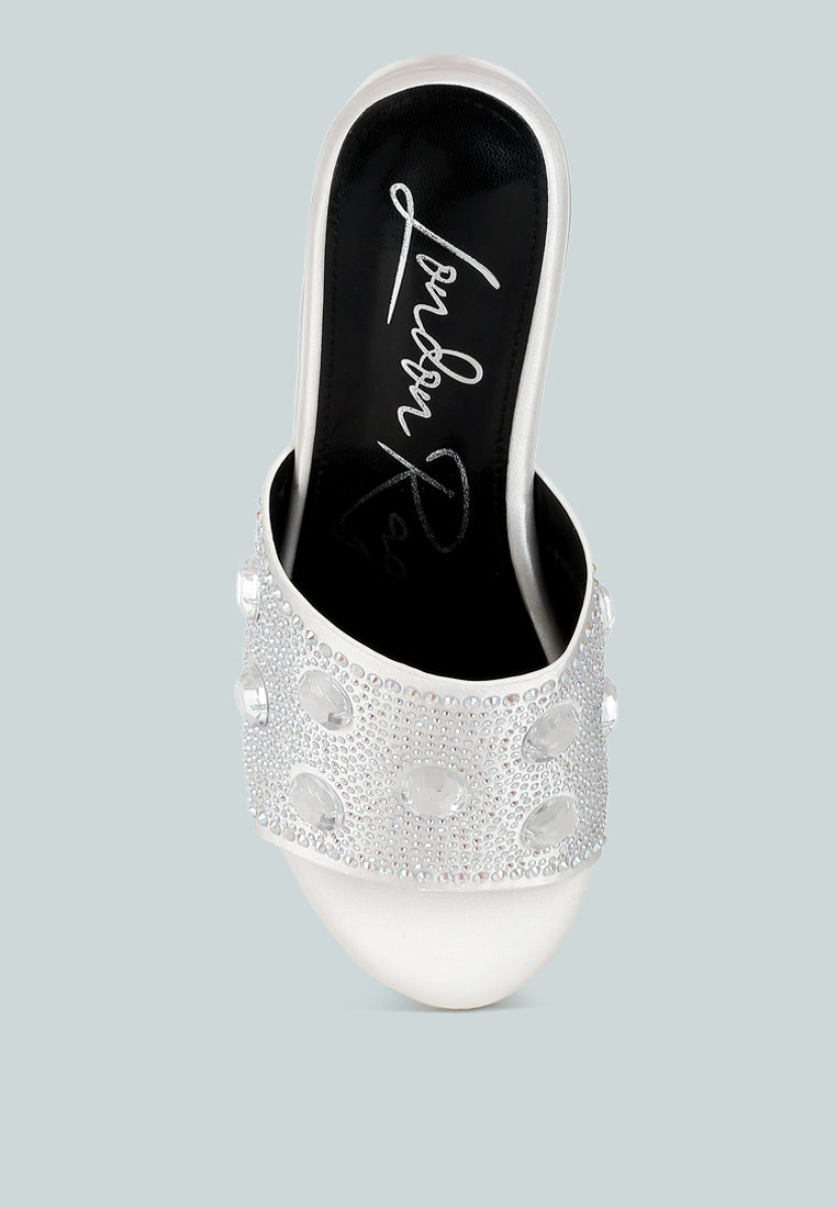 Meta Charts Diamante & Rhinestone Flatform Sandals