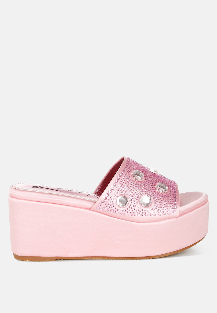 Meta Charts Diamante & Rhinestone Flatform Sandals