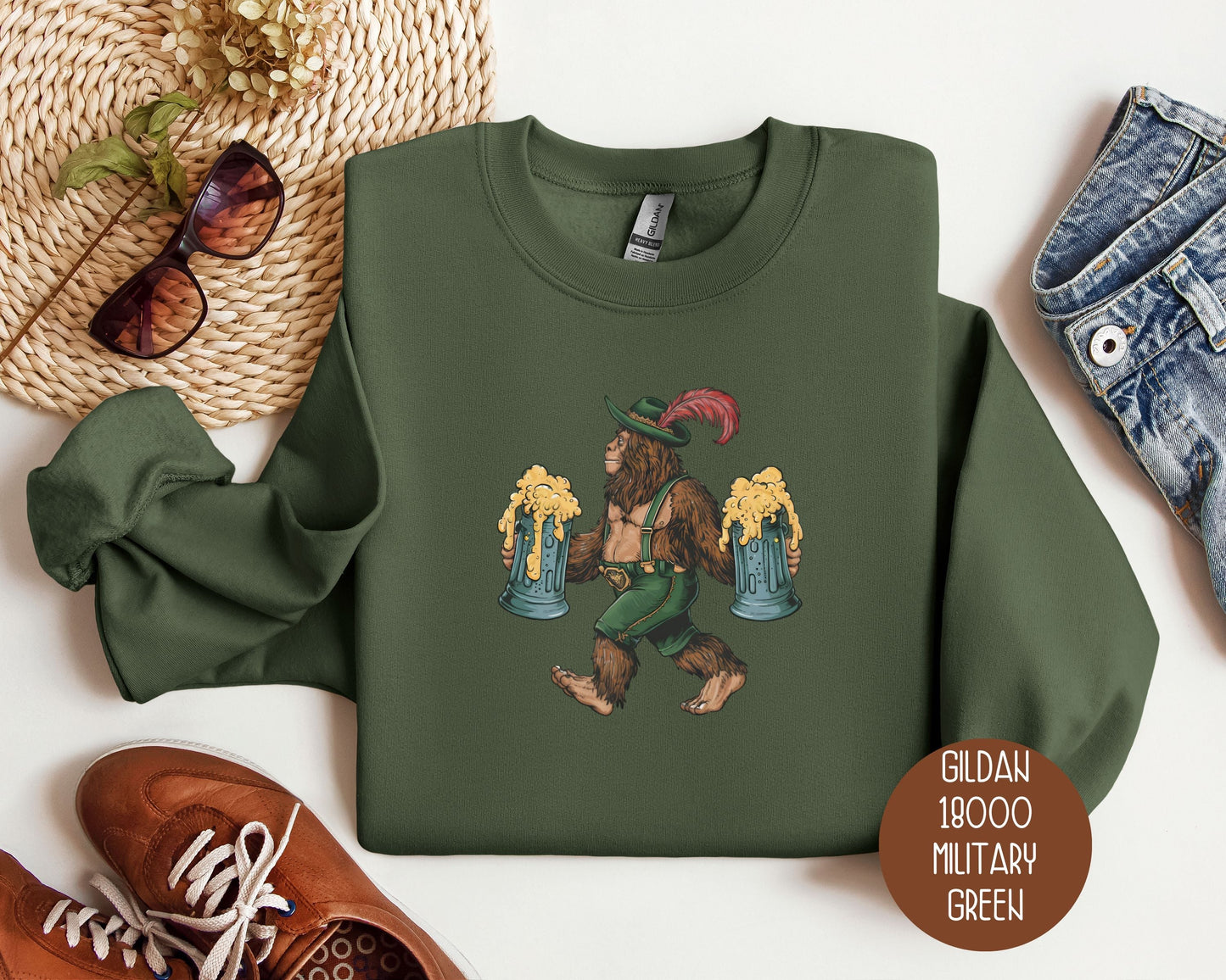Funny Bigfoot Oktoberfest Sweatshirt
