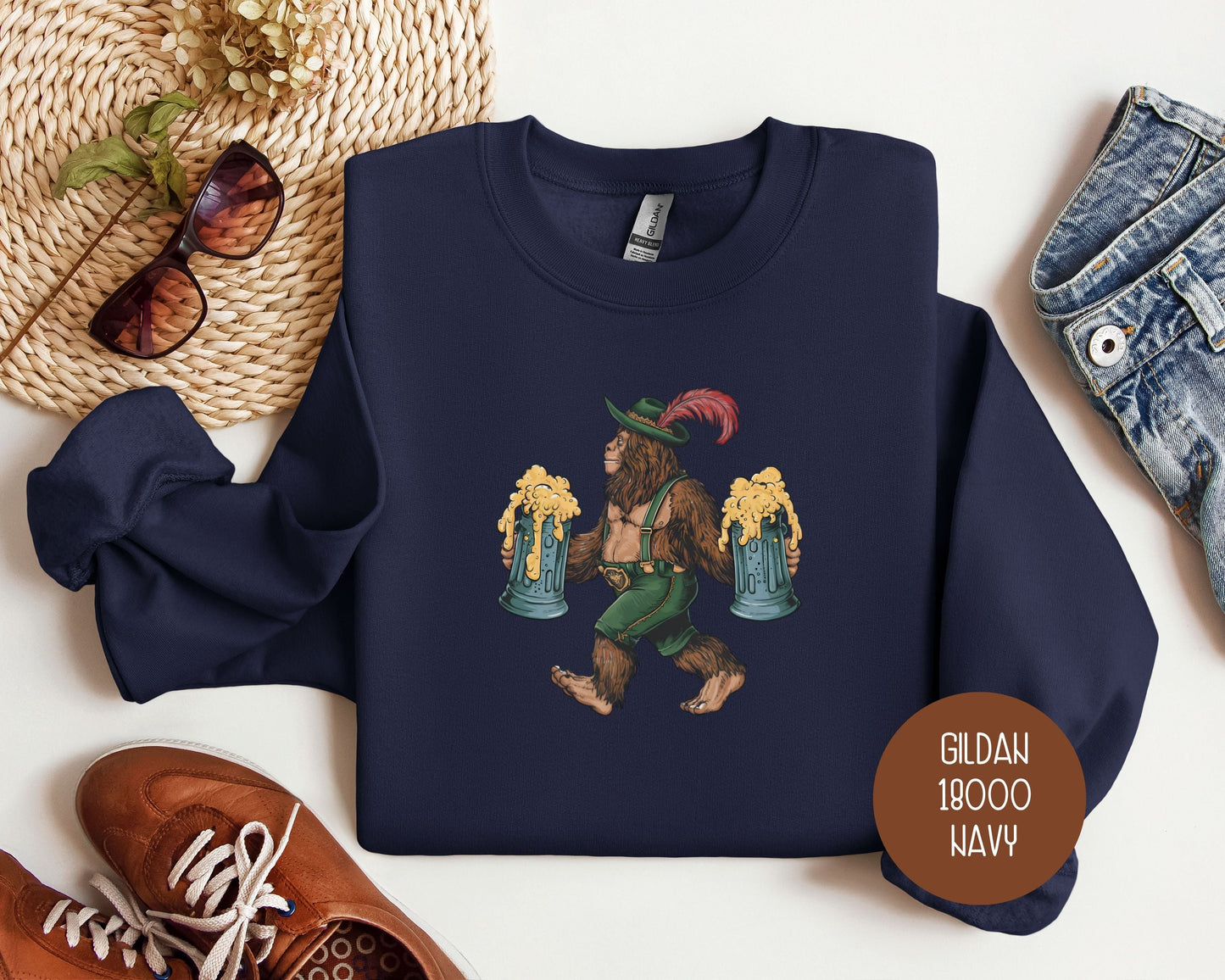 Funny Bigfoot Oktoberfest Sweatshirt