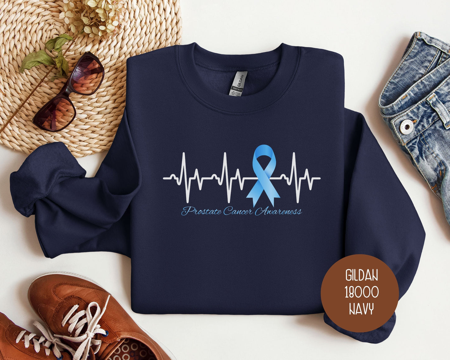 Prostate Cancer Blue Ribbon Awareness Sweatshirt