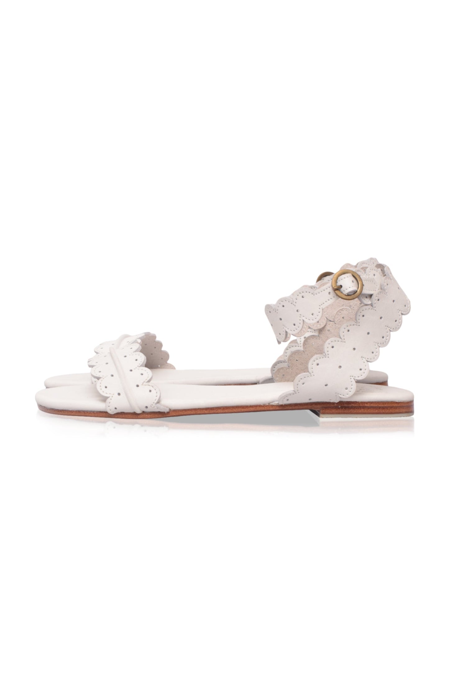 Nirvana Scalloped Wrap Leather Sandals