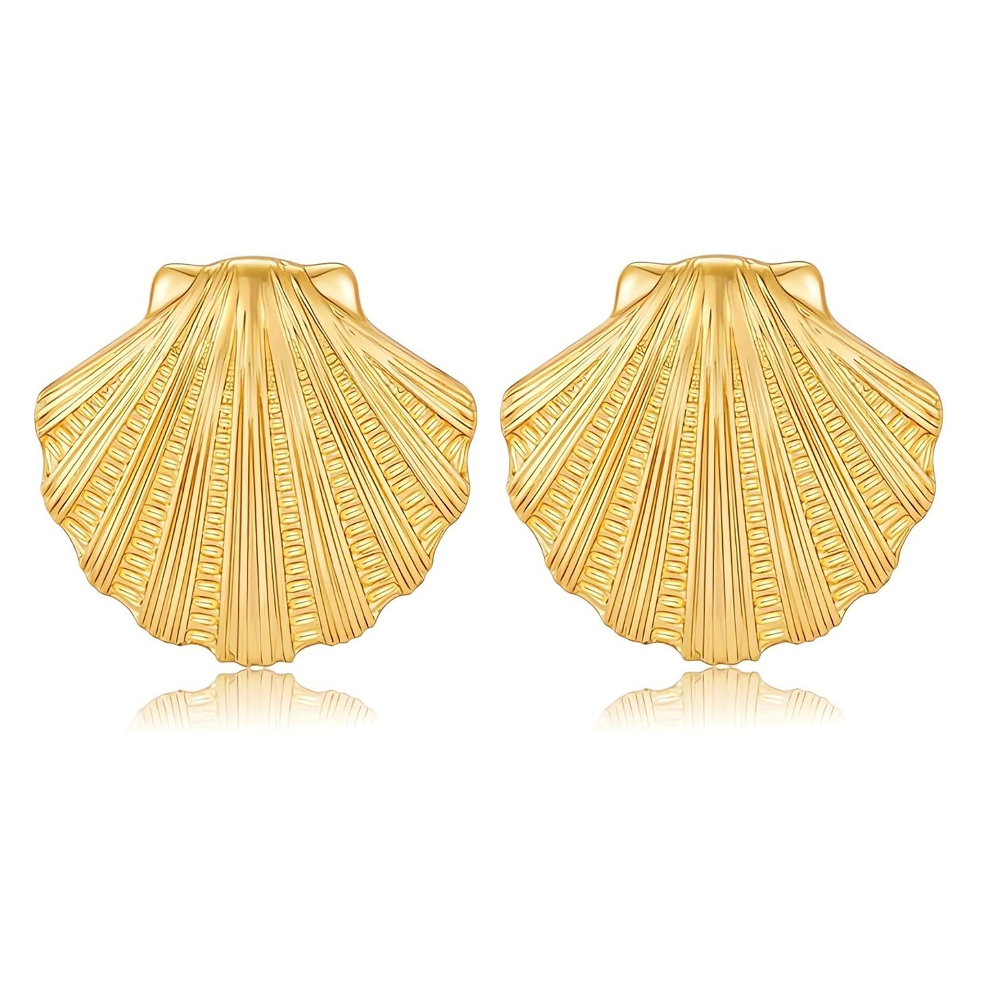 Earrings with high-end feel, starfish shells, ins earrings, metallic shell earrings, light luxury earrings