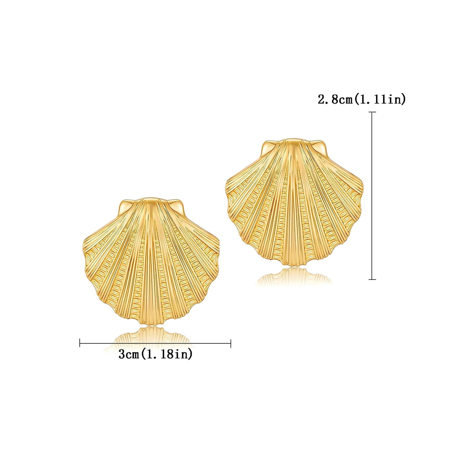 Earrings with high-end feel, starfish shells, ins earrings, metallic shell earrings, light luxury earrings