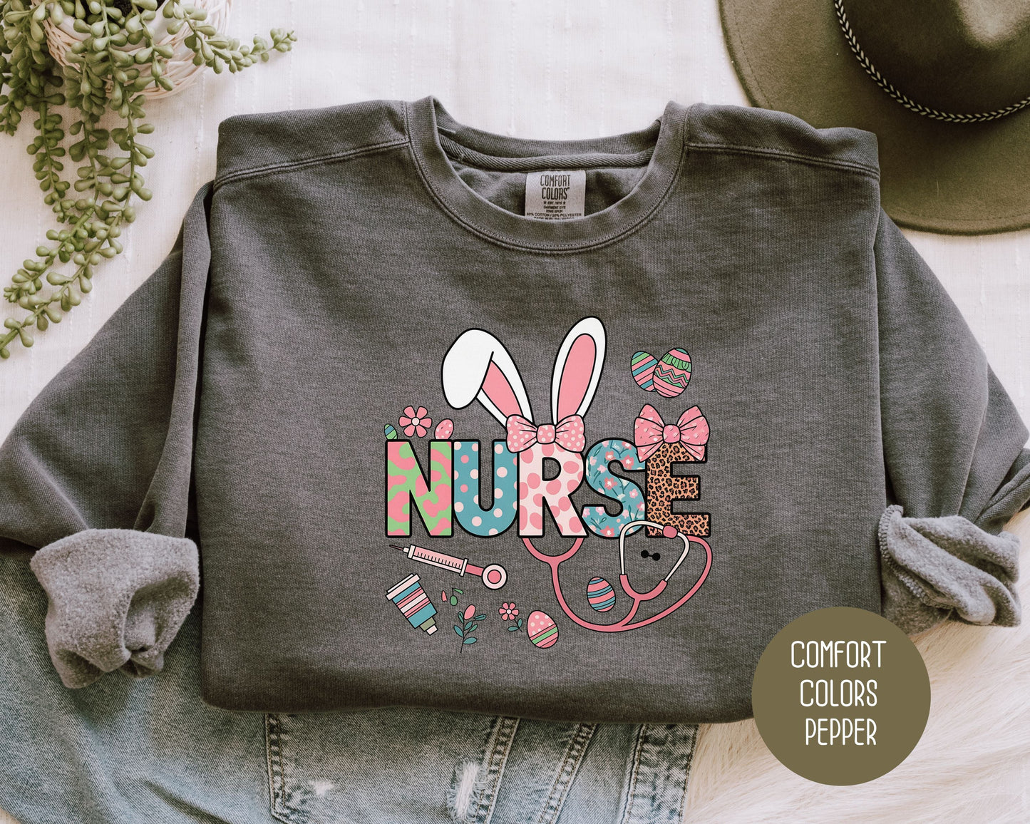 Easter Nurse Comfort Colors Sweatshirt