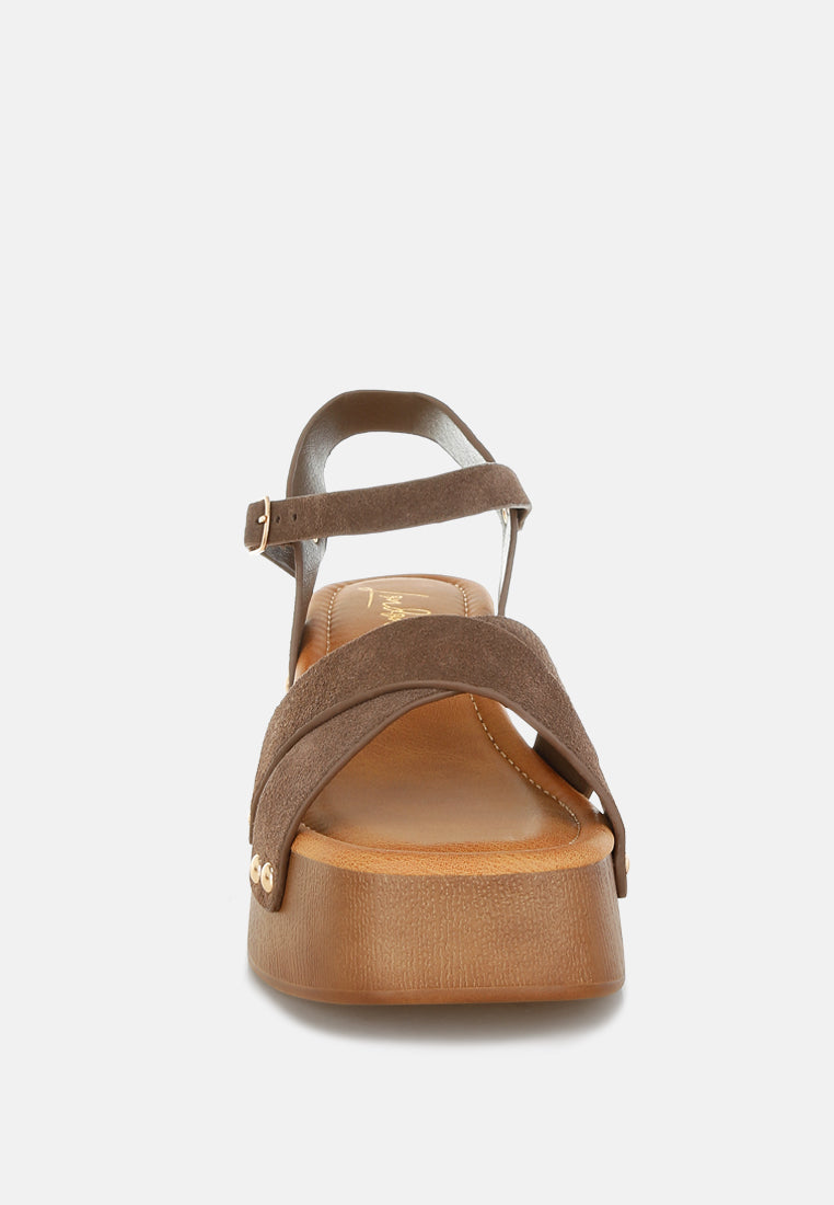 Pikansa Studded Real Suede Clog Sandals