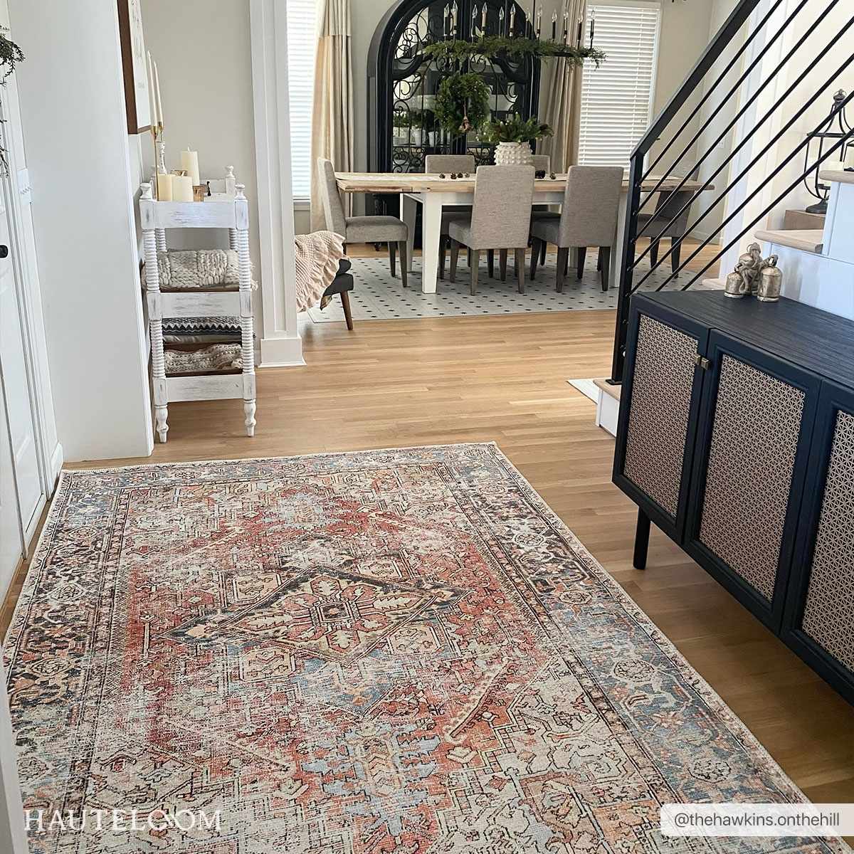 Rust Eira Distressed Vintage Washable Area Rug - Clearance