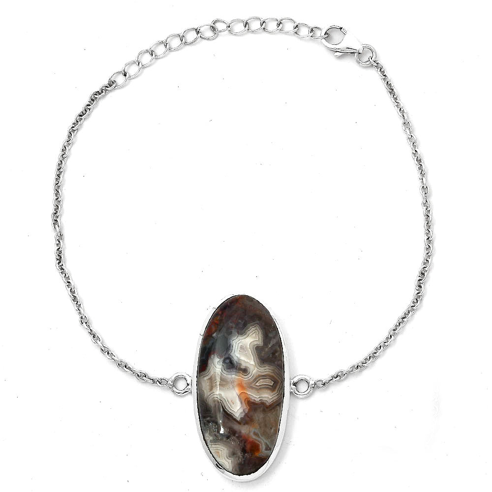 Natural Laguna Lace Agate - Mexican Bracelet B-1023 SDB2786