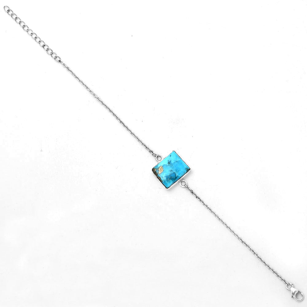 Natural Kingman Turquoise With Pyrite Bracelet B-1023 SDB2898
