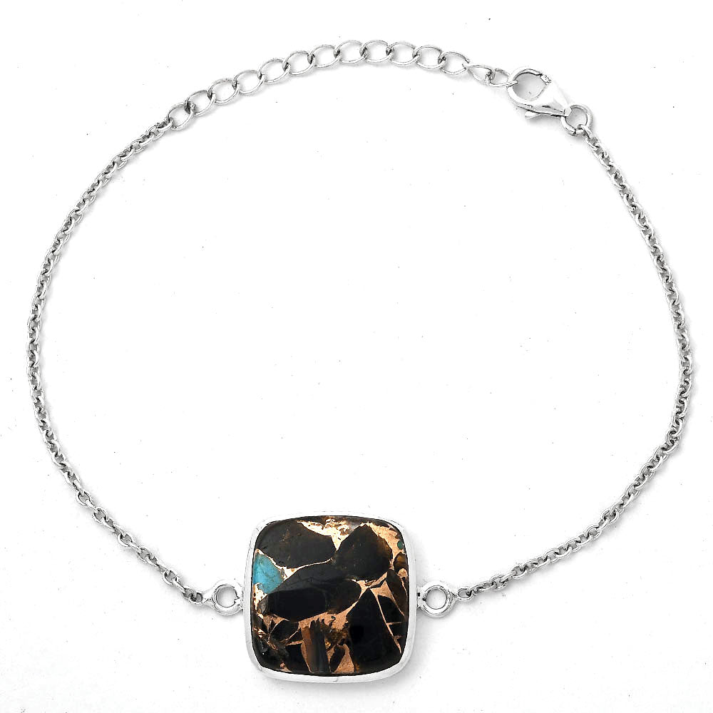 Natural Shell In Black Blue Turquoise Bracelet B-1023 SDB2925